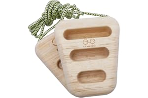 YY Vertical | Hung Rock Climbing Holds | Made of Recycled Rubber Wood | Home Equipment for Fingers and Grip Strength