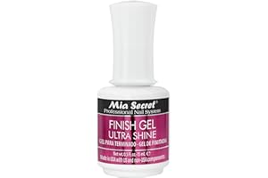 Mia Secret UV Finish gel top coat for gel or acrylic 15 ml - No wipe clear nail polish - High gloss top coat for artificial nails
