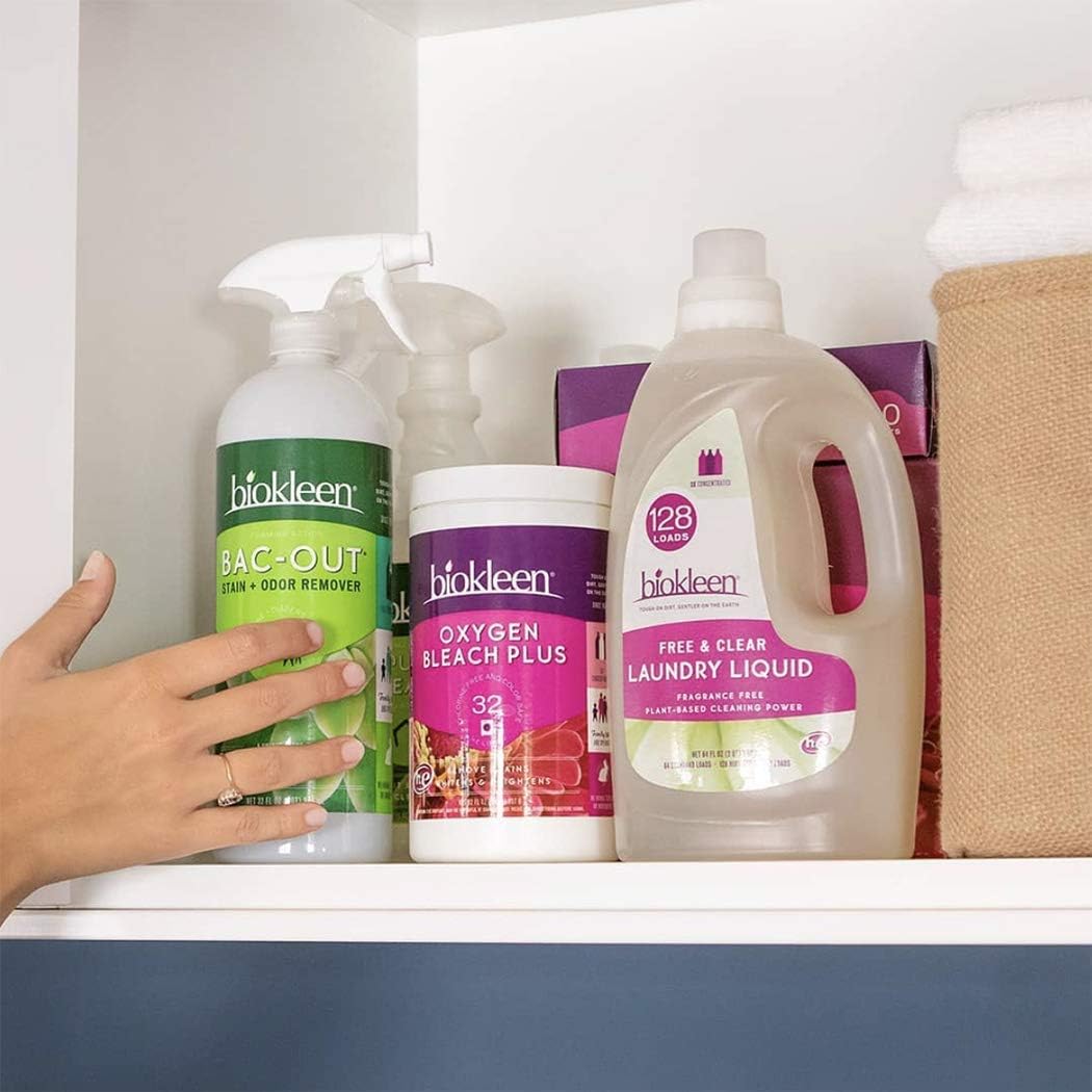 Biokleen Bac-Out Natural Enzyme Stain and Odor Remover - 128 Ounce - Destroys Stains & Odors Safely, for Pet Stains, Laundry, Diapers, Wine, Carpets - Eco-Friendly, Non-Toxic, Plant-Based: Health & Personal Care