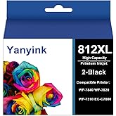 812XL Black Ink Cartridges Remanufactured Replacement for Epson 812 T812 812-I XL T812XL Ink Cartridges Work with Workforce P