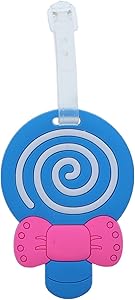 Fun Food Luggage Tags Travel Tag With Clear Strap - Blue Lollipop