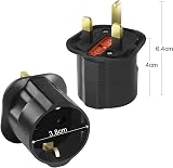 VGUARD EU to UK Plug Adaptor BS8546 13A Fuse Travel Adapter 2-Pin to 3-Pin view 2