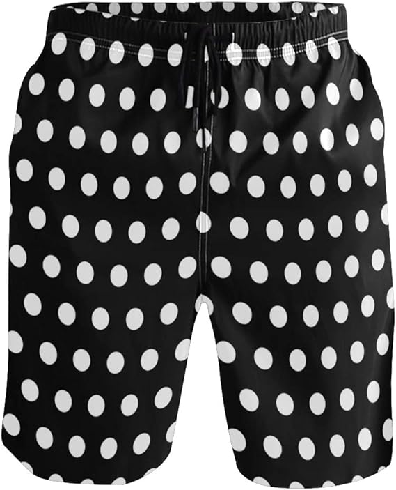 Amazon ビーチパンツ メンズ 大きいサイズ ブラック 黒 白い水玉柄 ポケット付き おしゃれ S ショートパンツ 通販