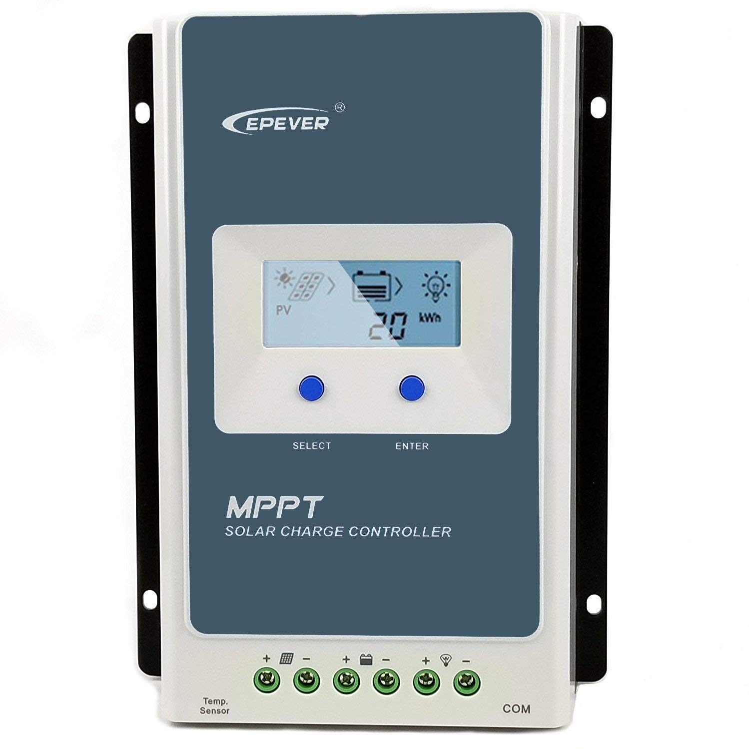 EPEVER MPPT 30A Solar Charge Controller 12V 24V Auto, 30 amp Solar Charge Regulator MPPT Automatically Identifying System Voltage, for Lead-Acid Lithium Batteries and Load Timer Setting