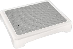 One Step Stools for Adults, Mobility Portable Stool with Non-Slip Surface, Wide Base, Supports 450 lbs, Plastic Bedside Step 