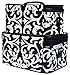 2-Piece Set - Damask Print Cosmetic Train Cases w/ Black Trim