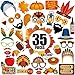 Thanksgiving Photo Booth Props - Pack of 35 | Thanksgiving Decorations | Thanksgiving Photo Props | Fall Photo Booth Props | Give Thanks, Pumkin, Tribal Gobble Gobble Props Sign for Selfie Props