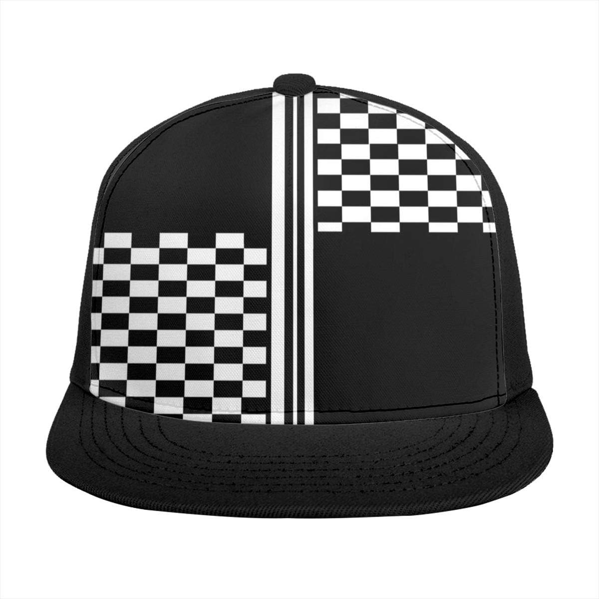 Black and White Stripes Classic Snapback Hat Flat Ball Cap Adjustable
