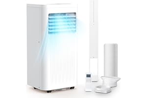 Joy Pebble 8000 BTU Portable Air Conditioners, 4 Modes Portable AC with Cooling, Fan, Dehumidifier & Sleep Mode, Cooling up to 350 Sq.Ft. with 24H Timer/Digital Display/RC & Window Kit, White