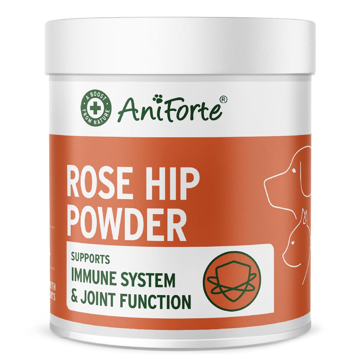 AniForte Rosehip Powder for Dogs and Cats 250g - 100% Finely Grounded Rose Hips, Rich in Natural Vitamin C, Supports & Maintains Immune System & Joint Health