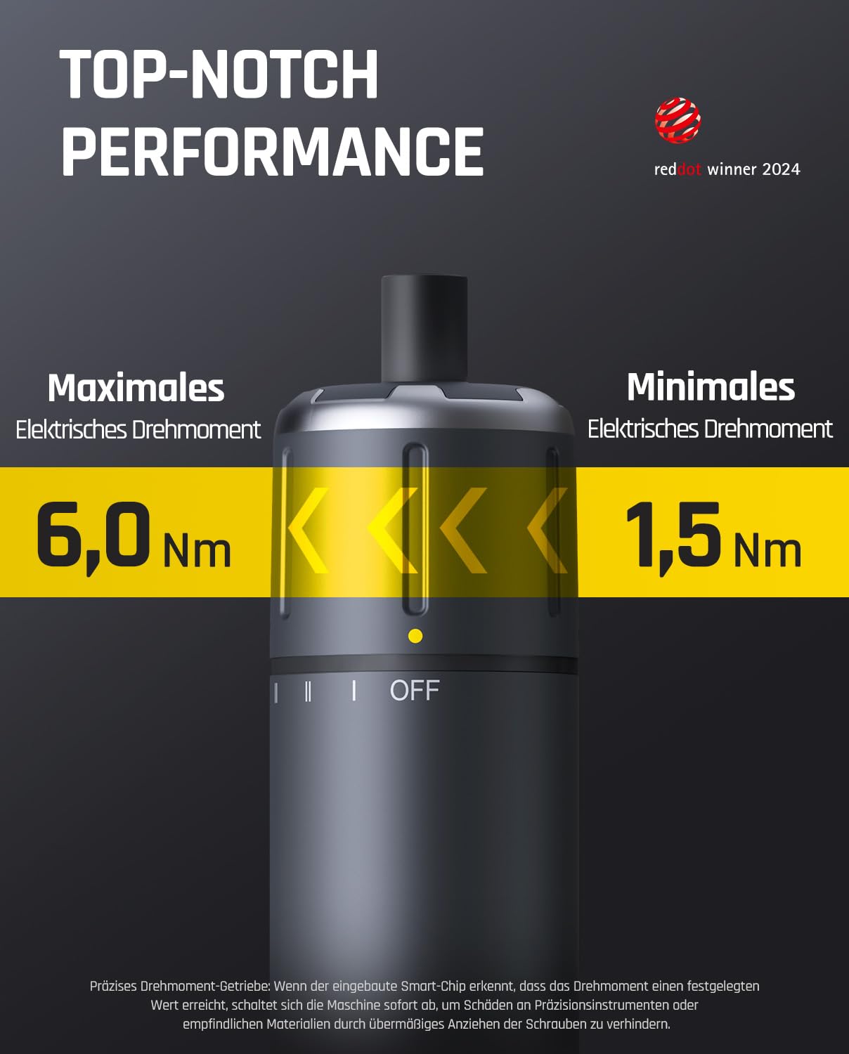 Fanttik S1 Pro 3.7V Magnetische Electric Screwdriver, Leistungsstarkes-Schraubendreher-Set mit 16 Bits, Einstellbare 3 Drehmomente bis zu 6 Nm, 2000-mAh-Akku, Geeignet für die Möbel/Computerreparatur 2