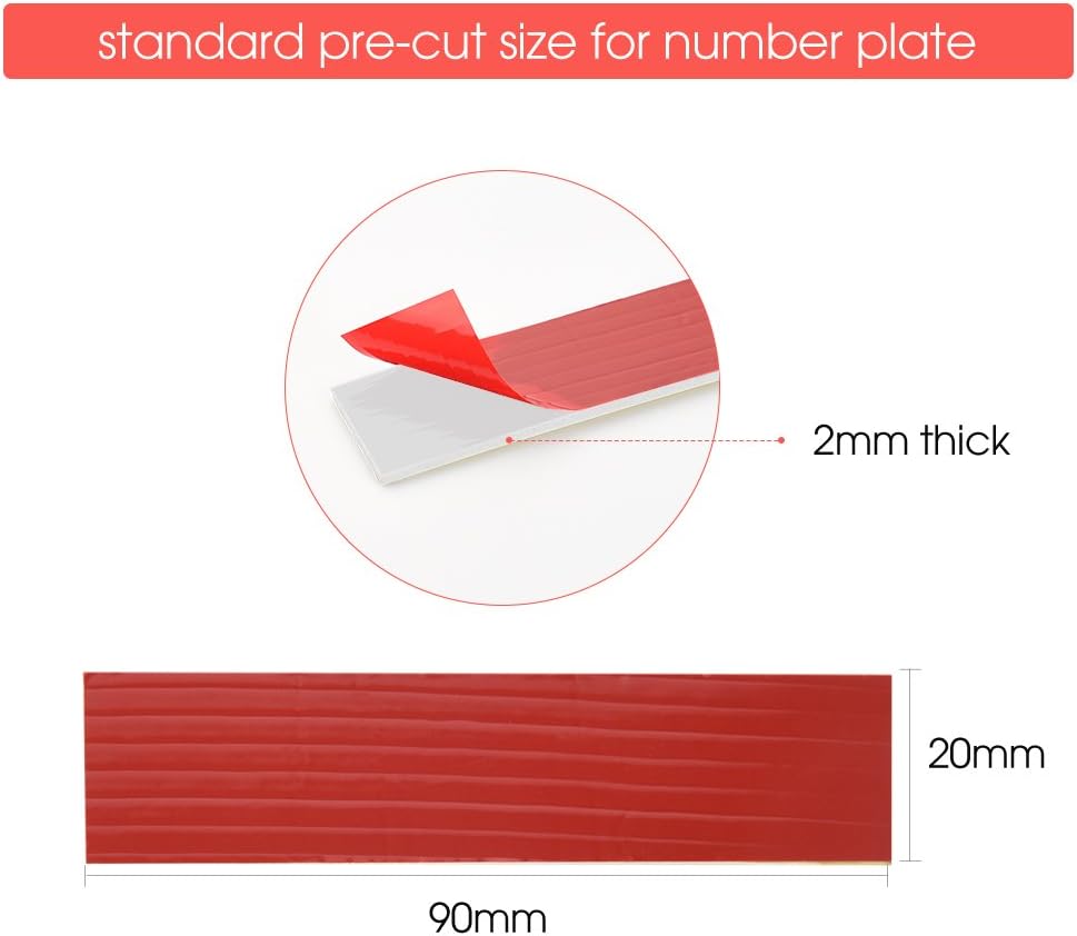 FEPITO 30 Pack Number Plate Sticky Foam Pads for Car License Number Plate Fixing Self-adhesive Double Sided - Image 3
