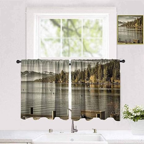 Cortinas de restaurante de 47 x 180 cm (ancho x alto) para cortinas