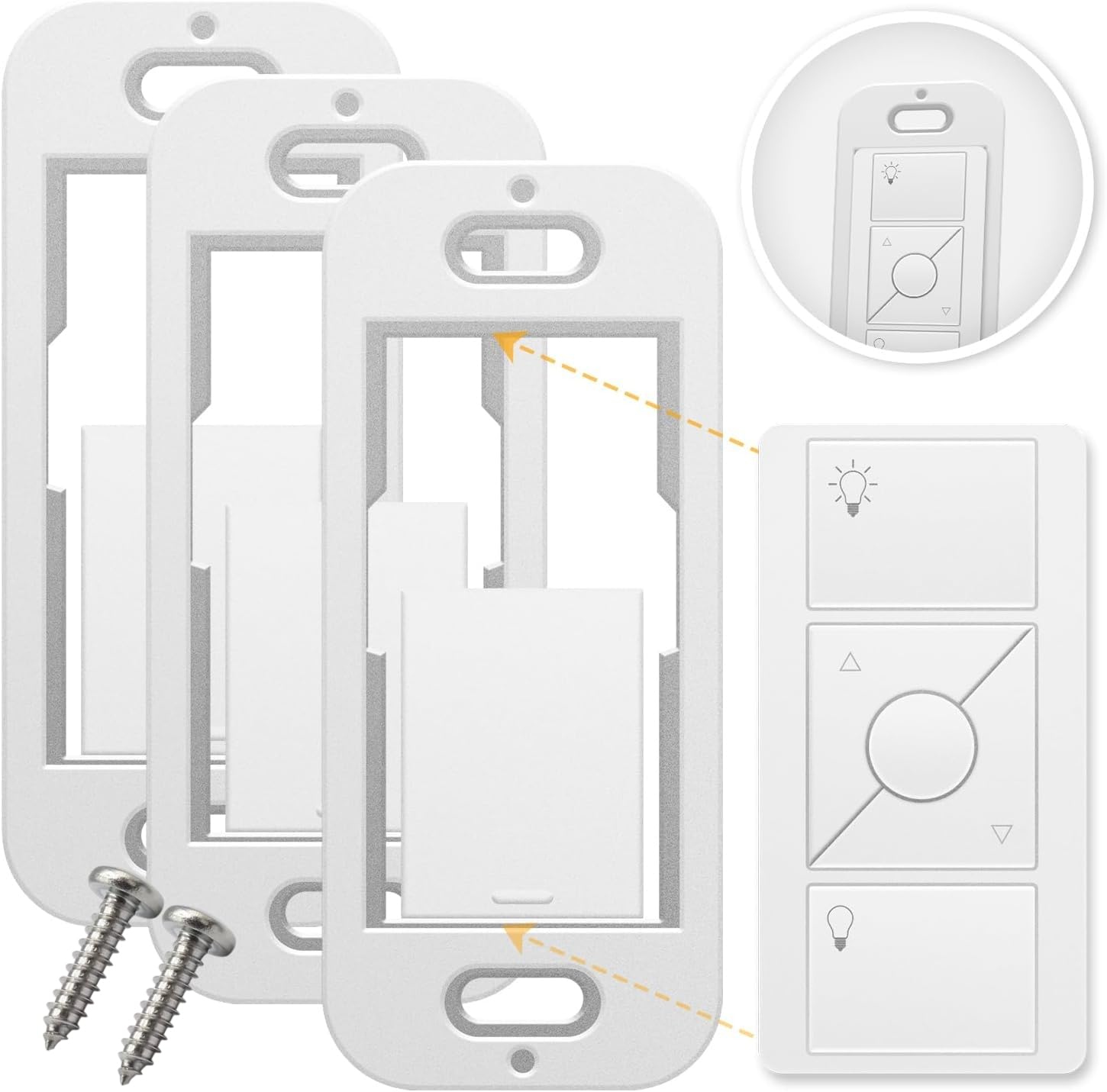 Photo 1 of SplashNColor Wallplate Brackets for Lutron Caseta Pico Remote, 3-Pack – Seamless Remote Snap-in Installation Wall Bracket for Lutron Smart Switch, Durable Wall Mount Design for Lutron Pico Remote
