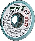MG Chemicals #3 No Clean Super Wick Desoldering Braid, 0.075" Width x 5' Length, Green