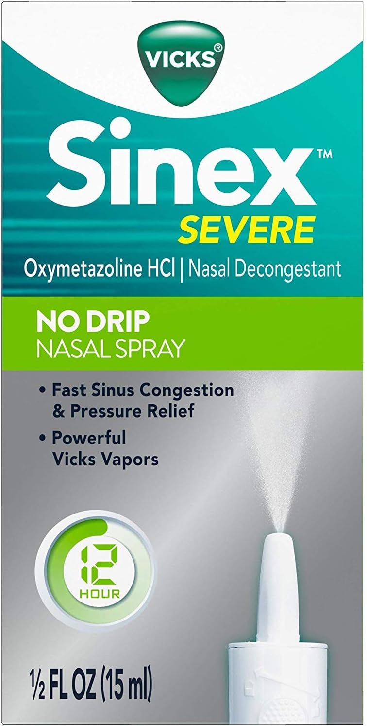 Sinex Severe No Drip Nasal Spray, 0.5 fl oz (Pack of 2)
