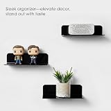 OAPRIRE Acrylic Floating Wall Shelves Set of 2 Black No Drill Cable Clips view 8
