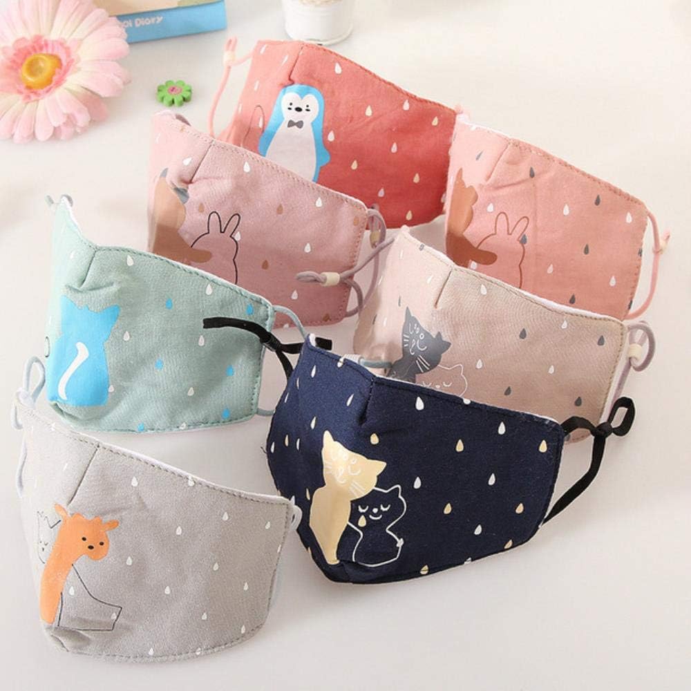 GYJWPANZZ Dust Mask Cotton Face Mask Cartoon Animals Kids Cotton Mask Anti-Pollution Cute Children Mouth Mask Cycling Wearing Windproof Anti-Dust Face Masks 3-12 Y,1Pc Random,China