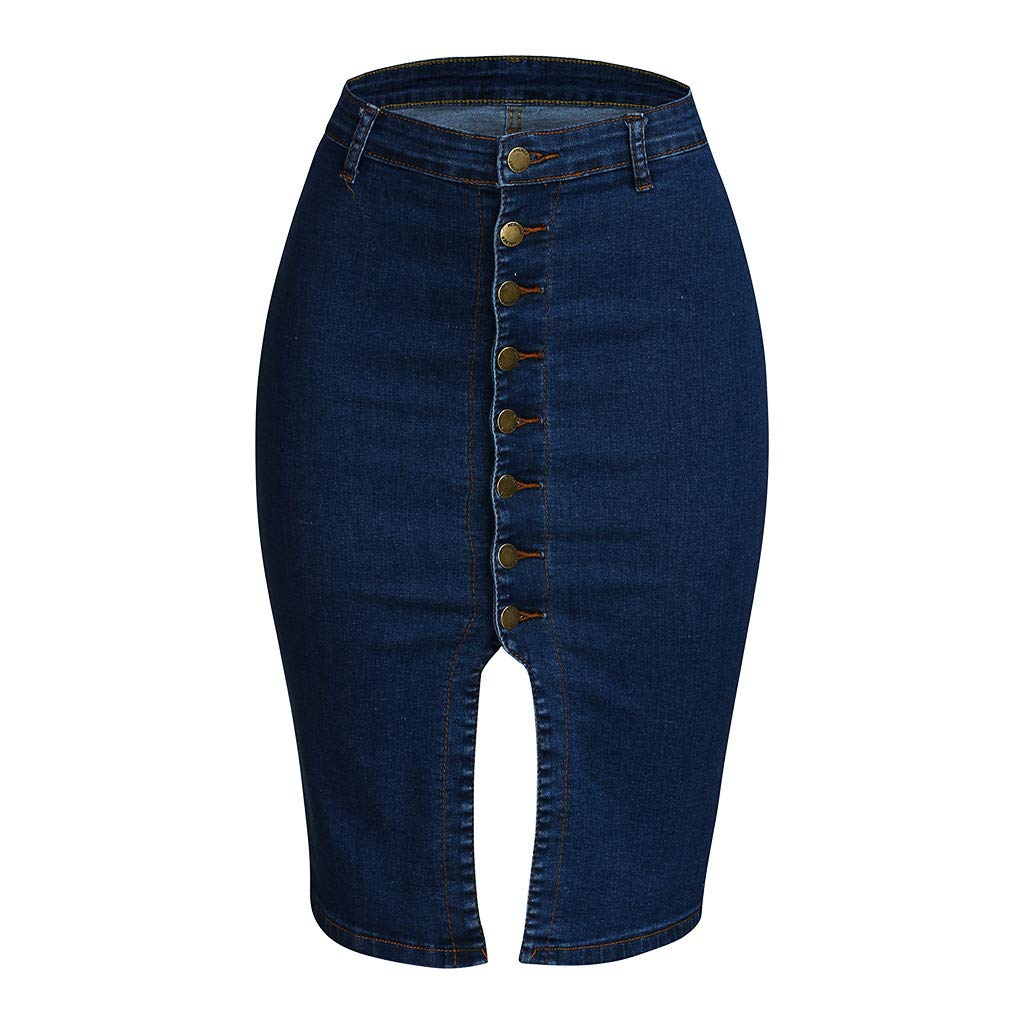 ladies denim pencil skirt