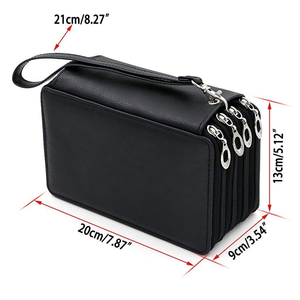 Buntstifte Federmäppchen, SmileStar 72 PU Leder Mäppchen Stationary Pouch für Prismacolor Aquarellstifte, Crayola Buntstifte, Marco Buntstifte, Polychromos Buntstifte