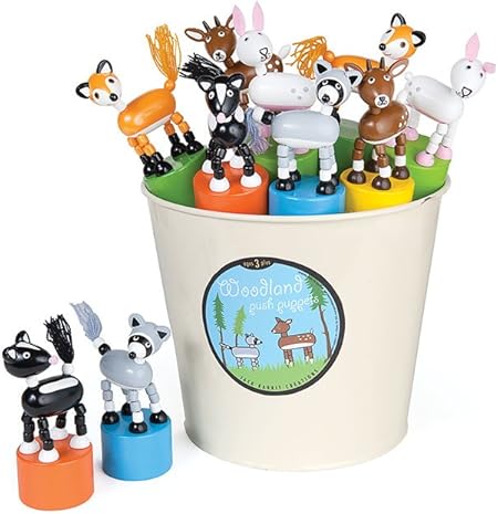 Amazon Co Jp Jack Rabbit Creations 木製プッシュパペット ウッドランド 詰め合わせ シングルパペット Toys