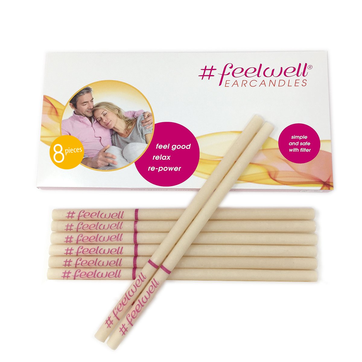 8 Pieces (4 Pairs) BIOSUN Feelwell Earcandles With Safety Filter