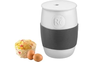 Professional Ceramic Egg Cooker for Microwave, Quick Scrambled Egg Maker Holds Up to 4 Eggs, Easy & Healthy Breakfast Microwa