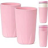 YQL 2 PCS Silicone Water Bottle Boot for Owala 20oz SmoothSip Slider Tumbler - Half-Cover Bottle Sleeve, Anti-Slip Protective Cup Bottom Bumper for Travel Mug, Reusable, Fits Car Cup Holder (Pink)