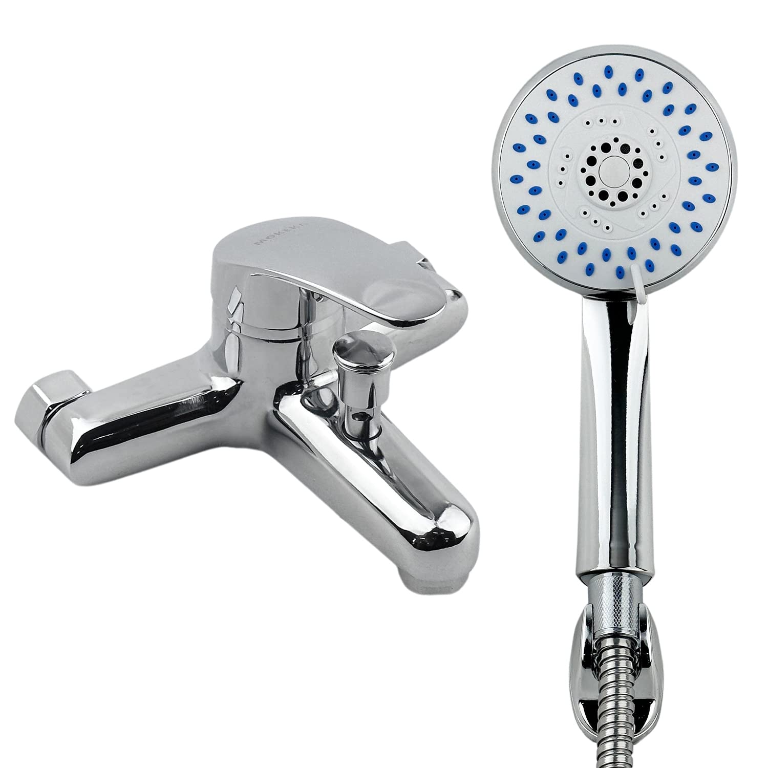 MOKEKA Bath Mixer Tap Bath Shower Faucet Wall Mounted (Faucet + Hand Shower)