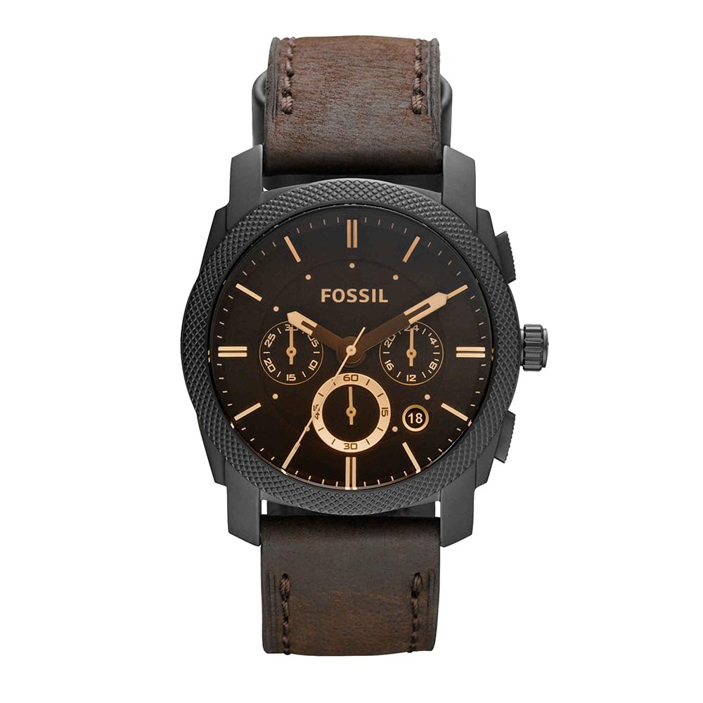 FOSSIL Fossil Machine Uhr für Herren, 42mm Quarz-Chronographenwerk mit Edelstahl- oder Lederarmband