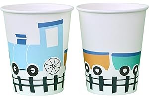 Steam Train Paper Birthday Party Cups (Set of 8) | Steam Train Party Cups | Train Paper Cups | Vintage Train Cups | Train Par