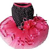 TOPSUNG Pet Blingbling Tutu Dress Red&Black Lace