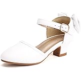 PANDANINJIA Wendy Girls Heels Dress Shoes Flower Girl Mary Jane Sandals Wedding Party Princess Shoes for Toddler Little Kid Big Kid