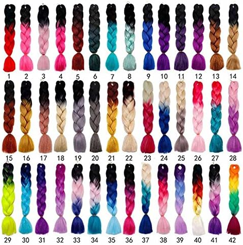 5 Packs Ombre Jumbo Braid Hair Extension High Temperature Fiber 100g/pc for Twist Braiding Hair (6)