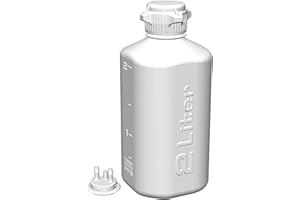 FOXX LIFE SCIENCES Heavy Duty Autoclavable Polypropylene Vacuum Bottle, 2L, with 53mm (53B) Tangle Free VersaCap, Two 1/4 Inch Hose Barbs and Sealable Vent Port