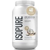 Isopure Low Carb Whey Isolate Protein Powder, Toasted Coconut 3 LB | 25g Protein Per Serving, 100% Whey Protein Isolate, Gluten Free, with Added Vitamins for Immune Support &amp; Muscle Recovery