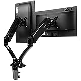 Loctek Heavy Duty Gas Spring Dual Arm Desk Mounts Fits 10"-27" Monitor (D5DH)