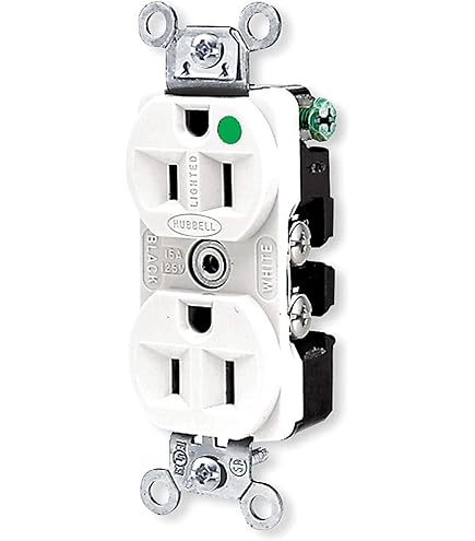 Hubbell Wiring Device-Kellems HBL8300HW Receptacle, Duplex, 20A, 5
