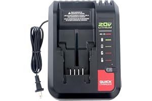 GONOCOP PCC692L 20V MAX Lithium Battery Charger Compatible with Porter-Cable 20V Lithium Battery PCC685L PCC680L PCC681L PCC682L Black Decker LCS1620 20V Lithium Battery LBXR20 LBX4020