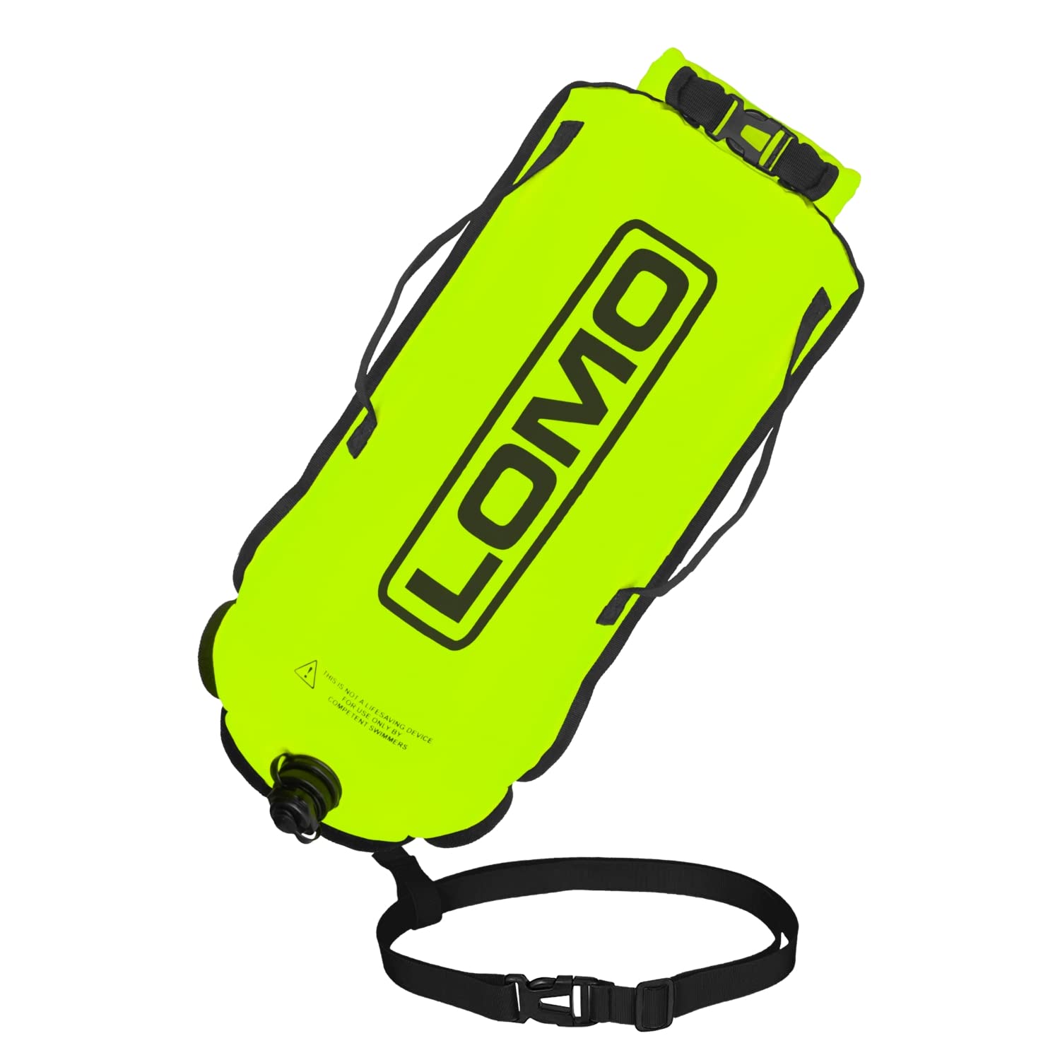 Lomo Dry Bag Swimming Tow Float - Yellow Swim Buoy for Open Water Swimming High Vis with Adjustable Waist Belt BE SEEN