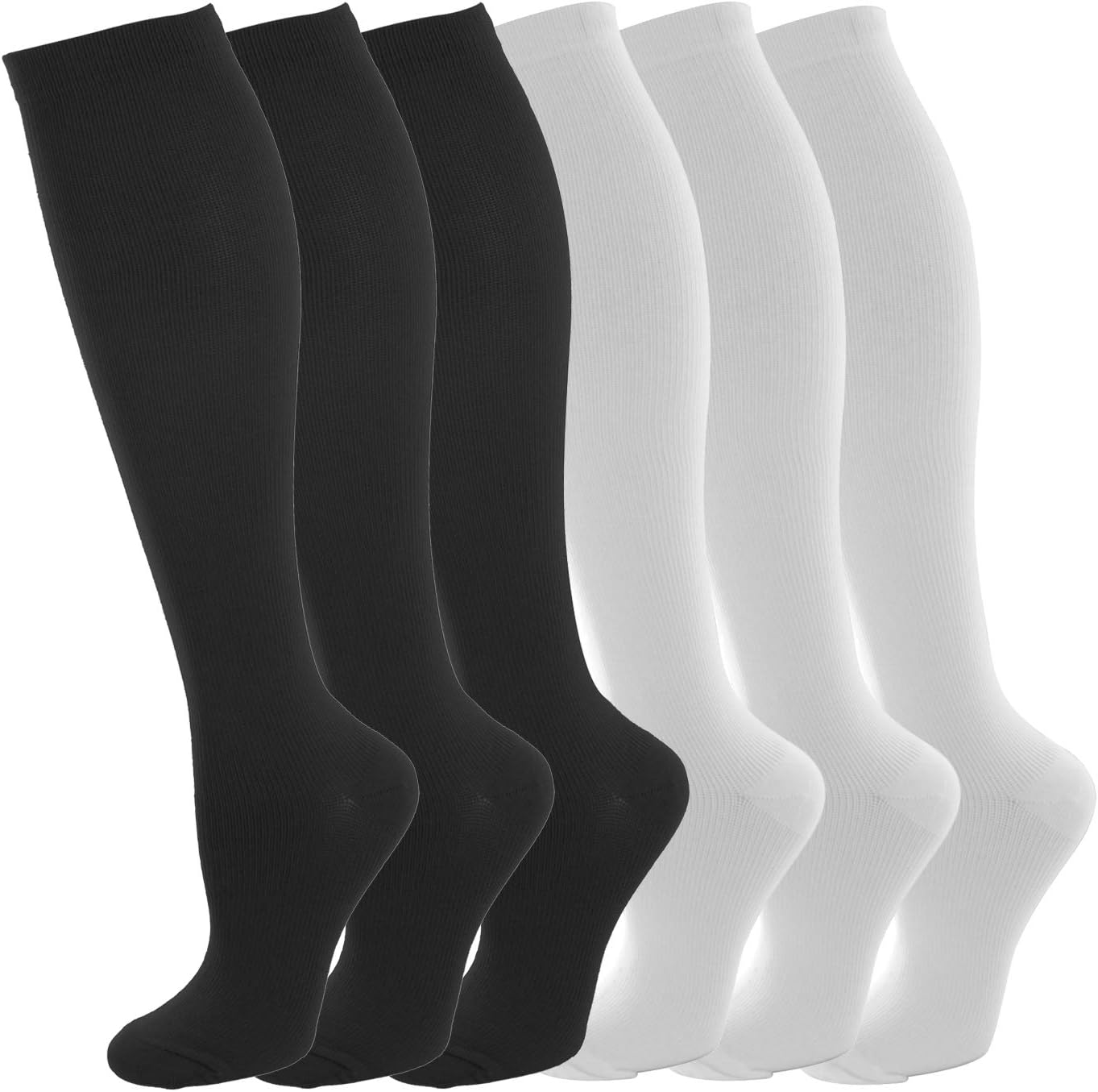 NOVAYARD Compression Socks For Women& Men Graduated 15-20 mmHg Media De Compresion Mujer(6 Pairs)