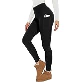 GAYHAY Fleece Lined Leggings Women with Pockets - Thermal High Waisted Winter Yoga Pants Warm Thick Leggings for Workout Bs-Black