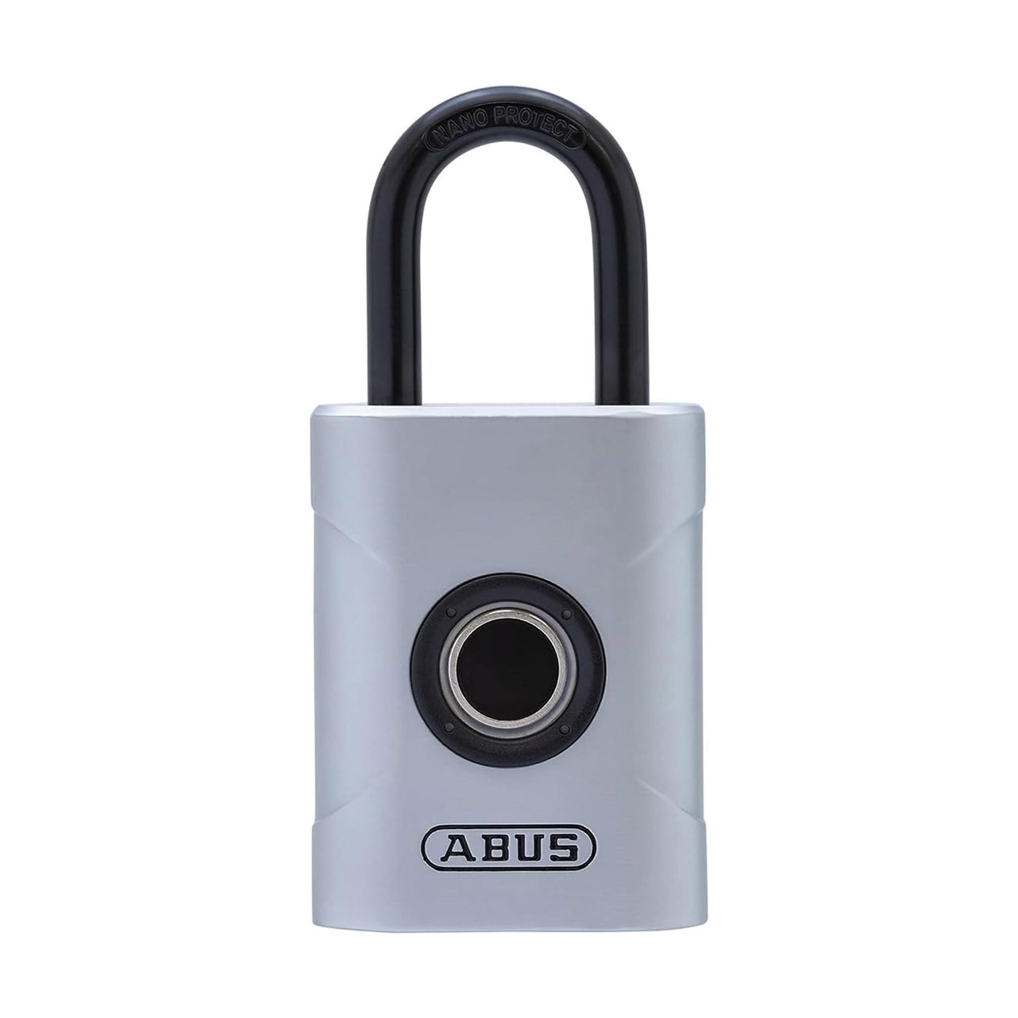 ABUS Touch 57/45 fingerprint lock - keyless, weatherproof padlock - IP66 & IP68 - for gym, office, home, garden and much more, silver, 45mm