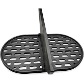 NEURARC Cast Iron Cooking Grates with Divider for Primo Oval XL Grill Parts,Charcoal Grids Primo Oval Large 400.