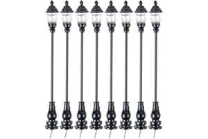 8pcs Miniature Street Light Model Miniature Garden Light Model Train Lamppost Lamps for Landscape Decoration