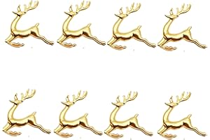 ANGJINY Christmas Napkin Rings Holders for Christmas Dinners Parties, Wedding Adornment, Thanksgiving and Home Kitchen Dining,Table Decoration Accessories(Gold)