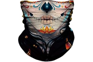 M-YOUNG Skull Face Sun Mask Half,Bandanas,Neck Gaiter, Headwear, Headband for Fishing, Hunting,Yard Work