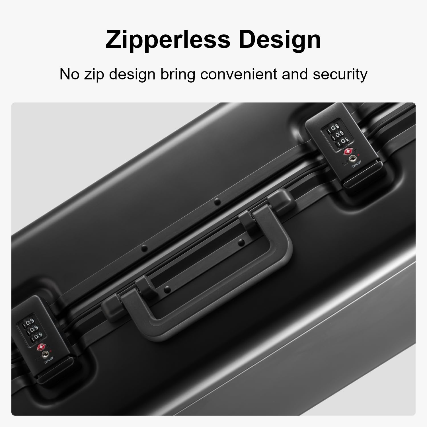 LEVEL8 Gibraltar Aluminum Zipperless Luggage 20 Inch, Hardside Carry on Suitcases with Wheels Tsa Lock, 8 Spinner Wheels, Dark Grey