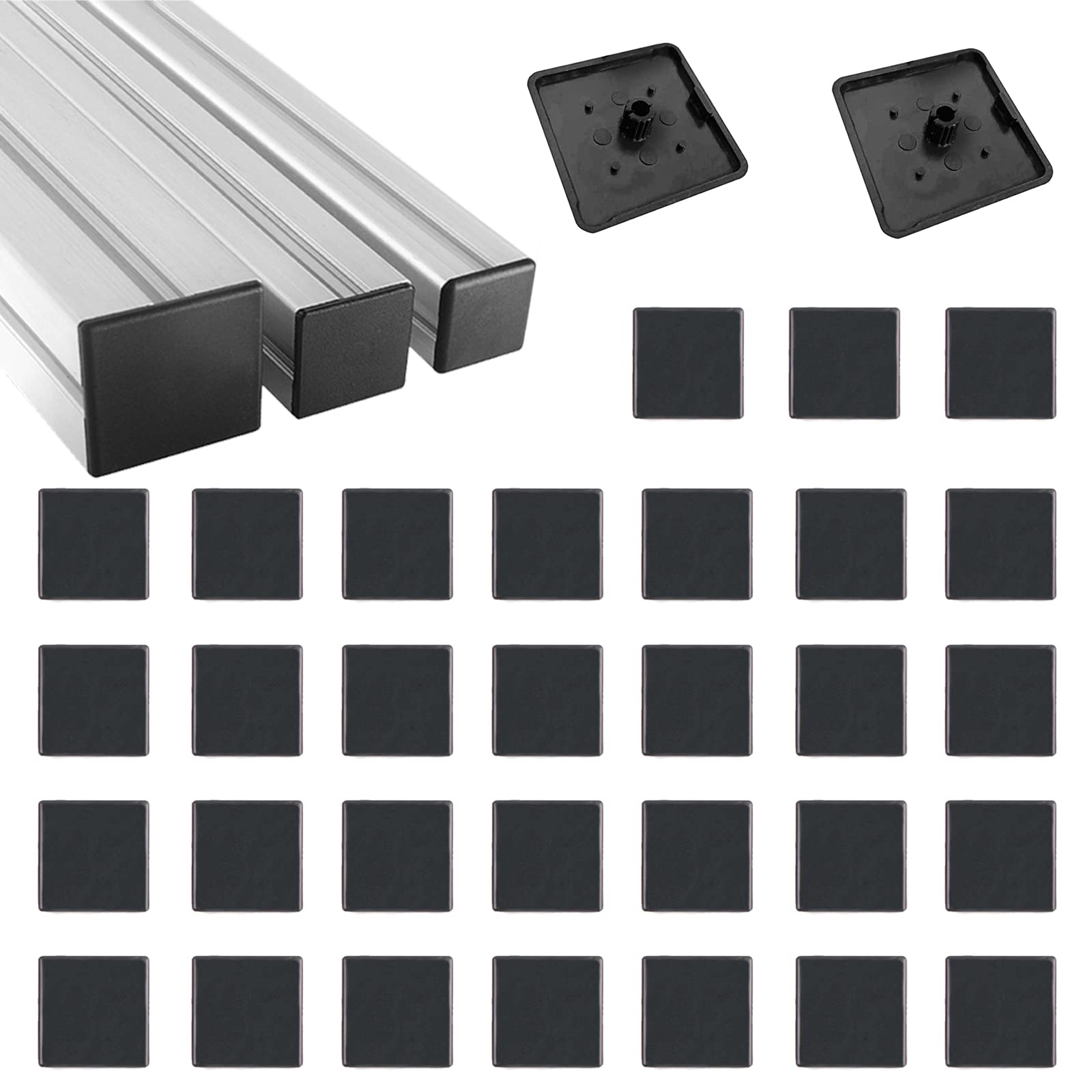 HJYZY 35 pcs 2020 European Standard Aluminum Plastic Extrusion End Cap Industrial 20x20mm Black