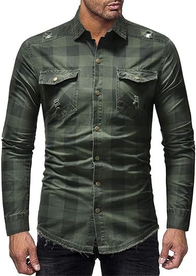 ripped denim shirt mens